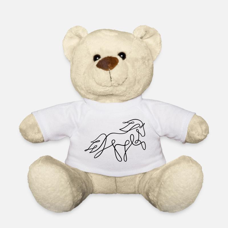 Islandpferd im Tölt als Oneliner - Teddy - Weiß