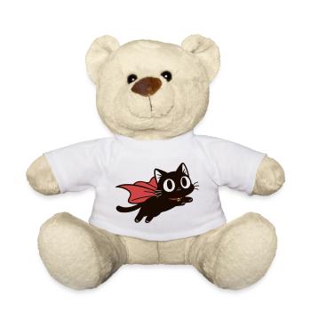 Super Chat Volant | Chat noir avec une cape - Nounours - blanc - Devant