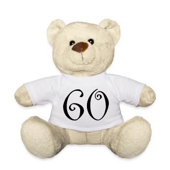 60. 60 JAHRE. 60-JÄHRIGES JUBILÄUM. 60. GEBURTSTAG. - Teddy - Weiß - Vorne