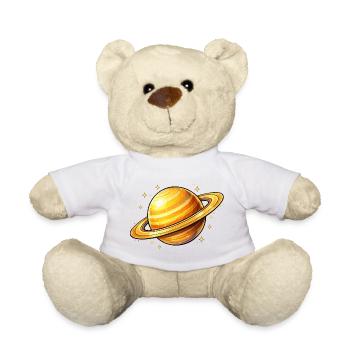 Saturn with glowing rings - Teddy Bear - white - Front