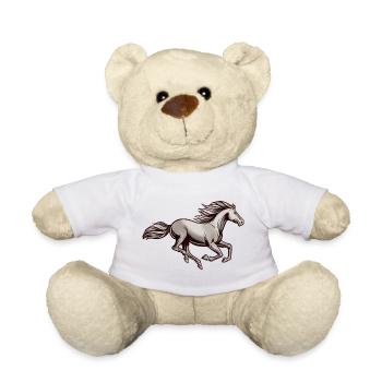 Rennendes Pferd Illustration - Teddy - Weiß - Vorne