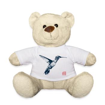 Colibri avec tampon kanji - Nounours - blanc - Devant