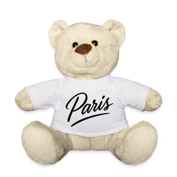 Lettrage en écriture de Paris - Nounours - blanc - Devant