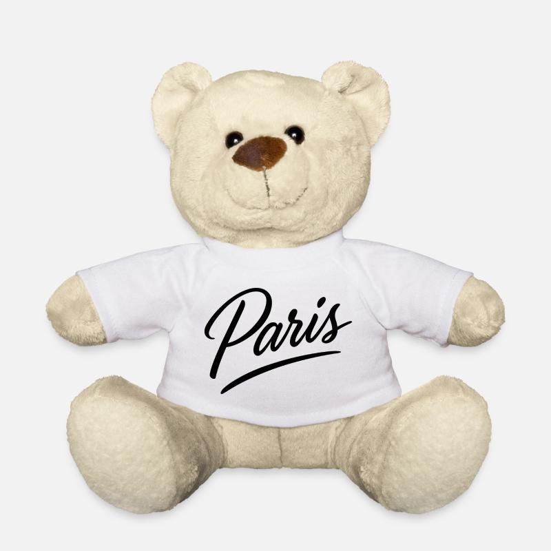 Paris Script Lettering - Teddy Bear - white