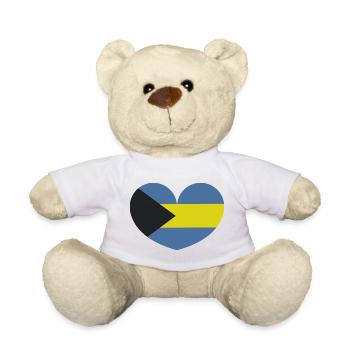 Cœur du drapeau des Bahamas - Nounours - blanc - Devant