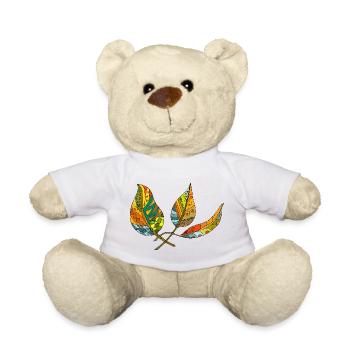 leaves - Teddy Bear - white - Front
