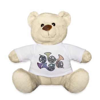 Pastel Gradient French Horns - Teddy Bear - white - Front
