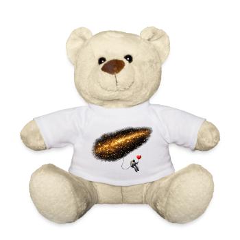 Astronaut im Kosmos mit Herzballon - Teddy - Weiß - Vorne
