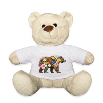 Bär aus wilden Blumen  - Teddy - Weiß - Vorne