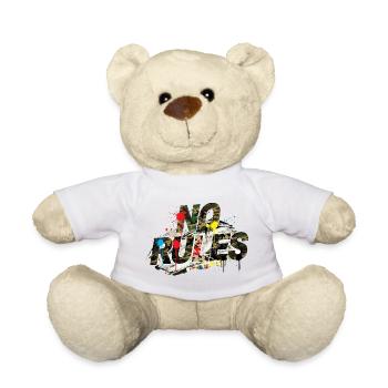 No Rules Camouflage Graffiti Street Style - Teddy - Weiß - Vorne