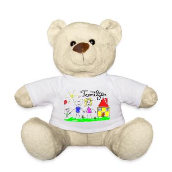 Familie Strichzeichnung - Teddy - Weiß - Vorne