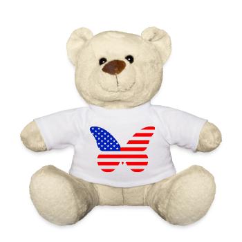 Aile Americaine à rayures - Nounours - blanc - Devant