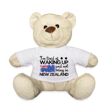 NZ I'm Tired Waking Up Not Being In New Zealand - Teddy Bear - white - Front