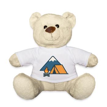 Mountain Camping Tent Campfire - Teddy Bear - white - Front
