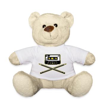 Kassette und Bleistifte - Teddy - Weiß - Vorne