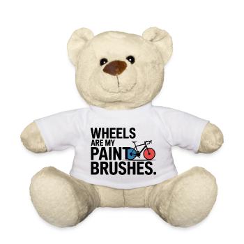 Künstlerische Radräder sind mein Pinselprofi - Teddy - Weiß - Vorne