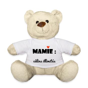MAMIE. MAMAN. GRAND-MERE. FÊTE DES MÈRES. DRÔLE - Nounours - blanc - Devant