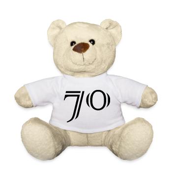 70. 70 ANS. 70e ANNIVERSAIRE. ANNIVERSAIRE 70 ANS. - Nounours - blanc - Devant