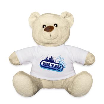 Autour du Monde – écume bleue florale - Nounours - blanc - Devant