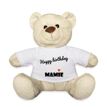 HAPPY BIRTHDAY. GRANNY. MAMMA. GRANDMOTHER. PARTY - Teddy Bear - white - Front