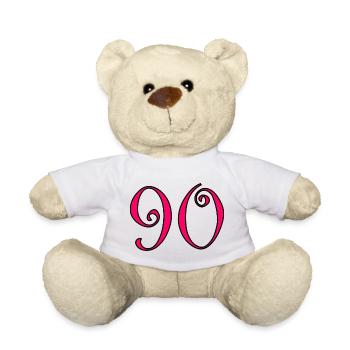 90. 90 YEARS. 90th ANNIVERSARY. 90 YEARS ANNIVERSARY. - Teddy Bear - white - Front