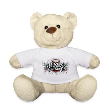 Jesus loves you liebt dich Christliches Design - Teddy - Weiß - Vorne