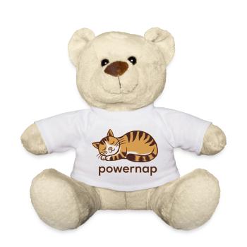 Powernap Cat Sleeping Motif - Teddy Bear - white - Front