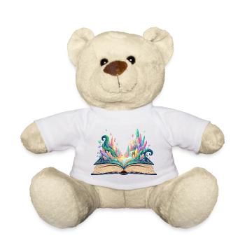 Traumwelt erwacht aus Buchseiten Fantasie Buch - Teddy - Weiß - Vorne