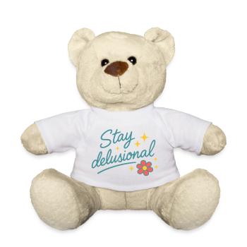 Stay Delusional Floral Look - Teddy Bear - white - Front