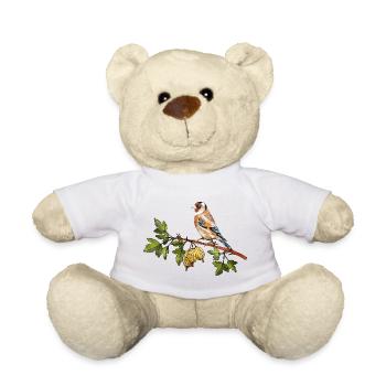 Colorful bird - Teddy Bear - white - Front