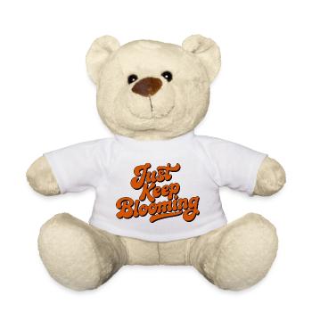 Bleib einfach weiter blühende Blumenschrift - Teddy - Weiß - Vorne