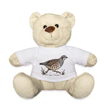 Wild Grey Partridge Nature Countryside Race - Teddy Bear - white - Front