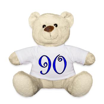 90. 90 YEARS. 90th ANNIVERSARY. 90 YEARS ANNIVERSARY. - Teddy Bear - white - Front