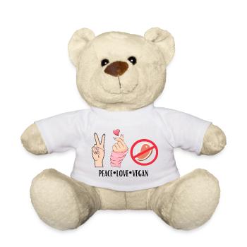 Peace Love Vegan - Teddy Bear - white - Front