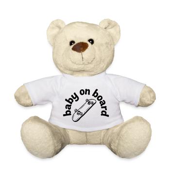 Bébé skateboard - Nounours - blanc - Devant
