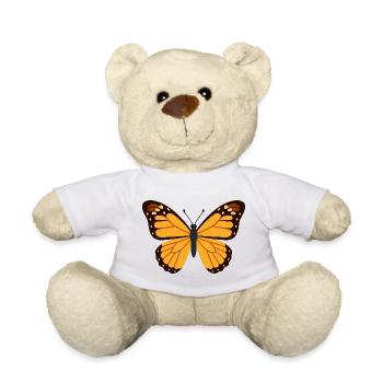 Orange Monarch Wings - Teddy Bear - white - Front