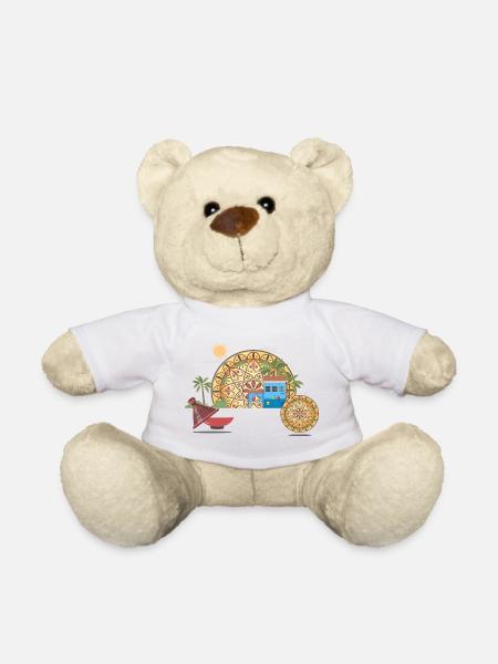 Moroccan Vector Mandala & Cultural Illustration - Teddy Bear - white