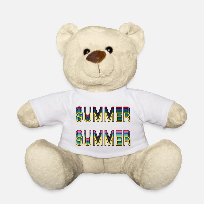 Sommer Regenbogen Schrift - Teddy - Weiß
