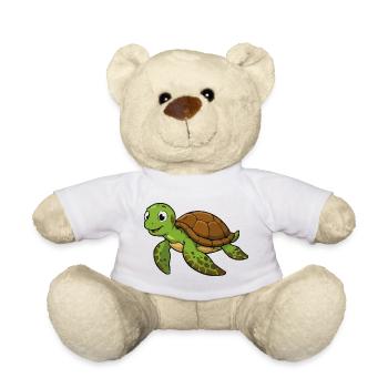 Illustration de tortue câline - Nounours - blanc - Devant
