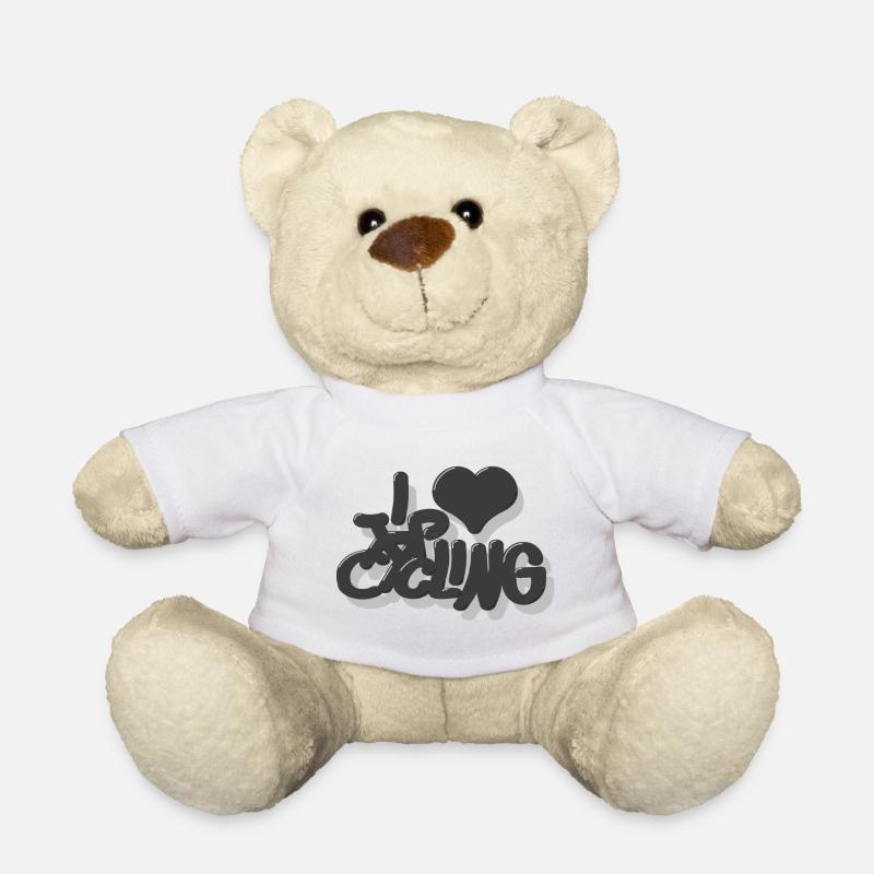 I_love_Cycling_grau - Teddy - Weiß