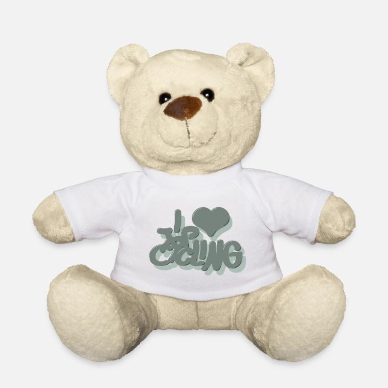 I_love_Cycling_pastel_gruen - Teddy - Weiß