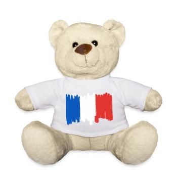 Frankreich Fahne - Teddy - Weiß - Vorne