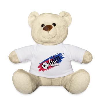 Haïti Football Maillot Supporter Haiti Soccer Foot - Nounours - blanc - Devant