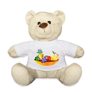 Nature morte fruitée géométrique – Fruit Bowl - Nounours - blanc - Devant