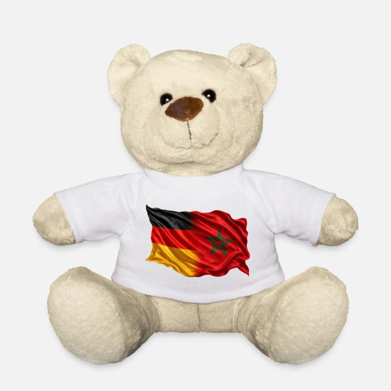 Germany Morocco Flag - Teddy Bear - white