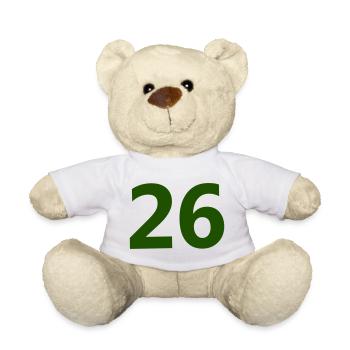 Number 26 - Teddy Bear - white - Front
