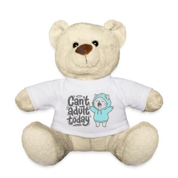 Can't adult today - Katze im Hoodie - Teddy - Weiß - Vorne