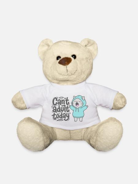 Can't adult today - Katze im Hoodie - Teddy - Weiß