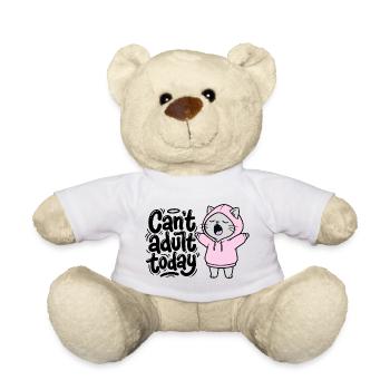Can't adult today - Cat in a Hoodie - Teddy Bear - white - Front