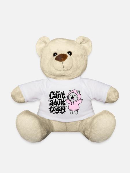  Can't adult today - Katze im Hoodie - Teddy - Weiß